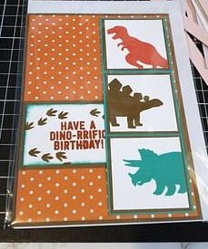 Orange dots dino card