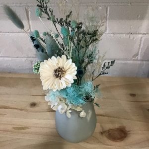 Dried Flower Arrangement in Marmoset Found Cup Vase