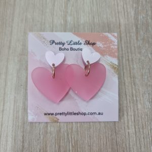 Handmade Earrings - PINK  HEARTS