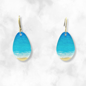 Beach Round Droplet Earrings - hypoallergenic
