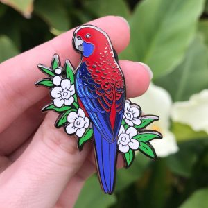 Crimson Rosella Enamel Pin