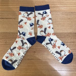 Superb Fairywren Socks (Cream)