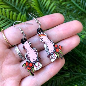 Major Mitchell's Cockatoo Earrings