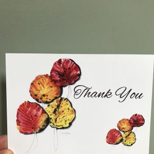 Thank You Postcard - Autumn Leaves