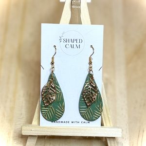 Handmade Green Leaf Earrings