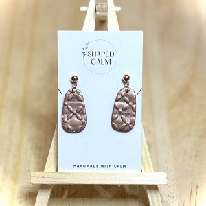 Handmade Rose Gold Embossed Earrings