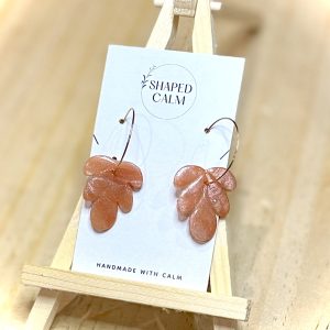 Handmade Blush Pink Leaf Earrings