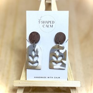 Handmade Cutout Leaf Arch Dangle Earrings