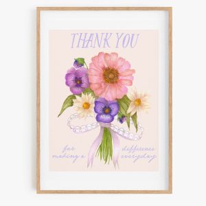Thank You for Making a Difference Everyday (8 x 10) - Gratitude Appreciation Gift Art Print