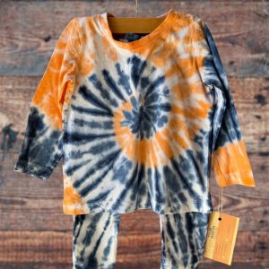 Orange and Dark Blue Two (2) Piece Set