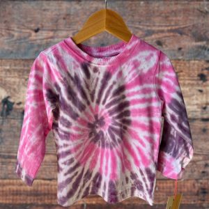 Bright Pink and Purple Spiral Long Sleeved Top