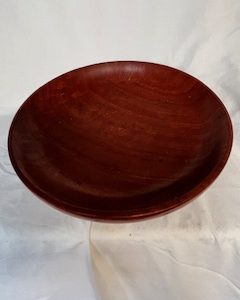 Redgum saucer with malachite detail