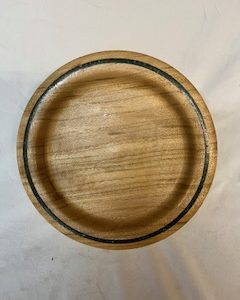 Flat bowl with Malachite Inlay
