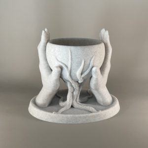 Mini Marble-look Hands Planter