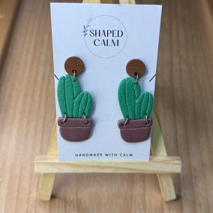 Cactus polymer clay earrings