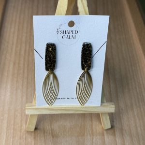 Black and gold handmade earrings