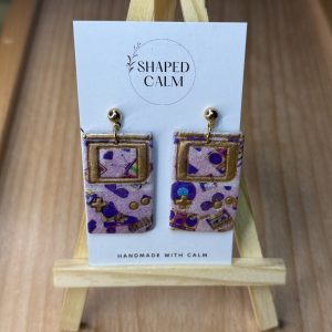 Gold retro game earrings