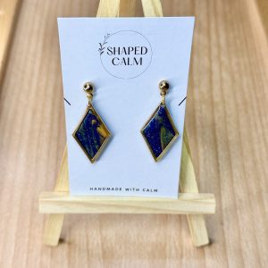 Diamond shaped galaxy earrings