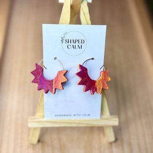 Pink and orange hoop earrings