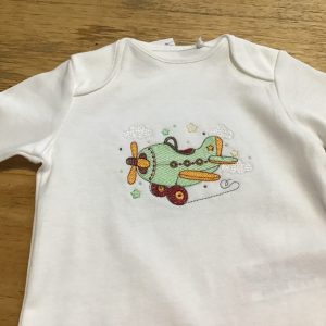 Green Plane Long Sleeve Bodysuit