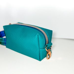 Teal boxy zipper pouch