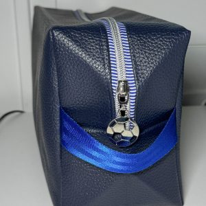 Navy boxy zipper pouch