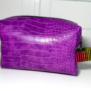 Purple boxy zipper pouch