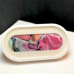 Oval trays featuring original artwork