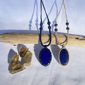 Lapis Lazuli Handmade Macrame Crystal Necklaces