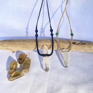 Clear Quartz Handmade Macrame Crystal Necklaces
