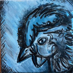 chicken pet portrait (black & white) 1 - 8X8