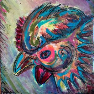 chicken pet portrait 2 - 8X8