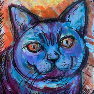 cat pet portrait 1 - 8X8