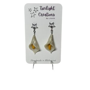 Polymer clay Calla Lily earrings