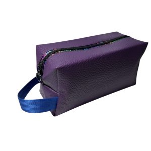 Purple boxy zipper pouch