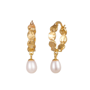 Molten Pearl Hoops - 14K Gold Vermeil
