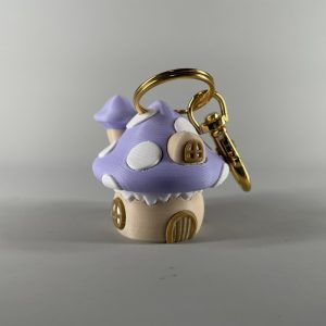 Mushroom Cottage Clicker Keychain