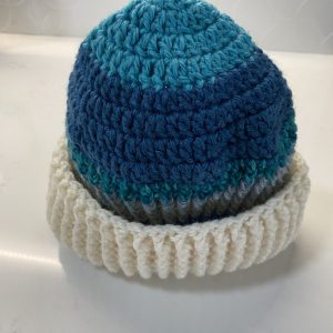 Blue and Cream Adult Beanie