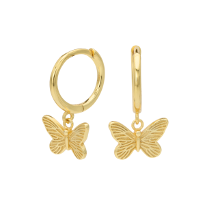 Butterfly Hoops - 14K Gold Plated