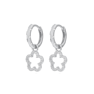 Lucky Clover Hoops -Sterling Silver