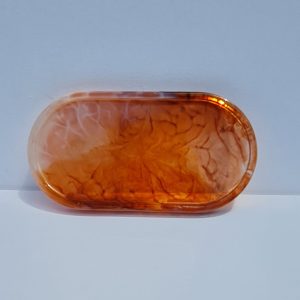 Resin Trinket Tray - Bronze, White & Clear