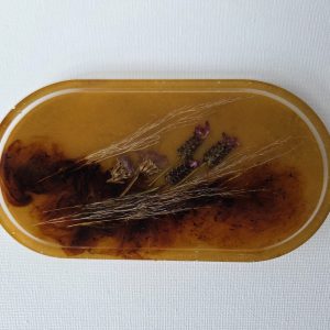 Resin Trinket Tray - Lavender & ink wood