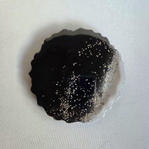 Resin Geode Coaster - Black, Champagne & Clear