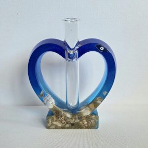Resin Propagation Heart Vase - Blue/ Heart/Eye