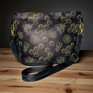 Handmade Bee print crossbody bag