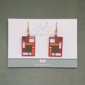 Neo-Mondrian Earrings (Lyon/Gold)