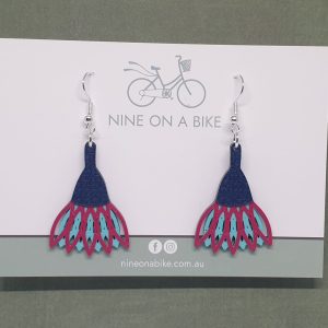 Eucalyptus Flower Earrings (Chefchaouen/Silver)