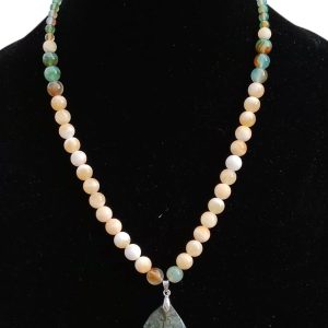 Labradorite, Honey Jasper and Indian Agate Necklace