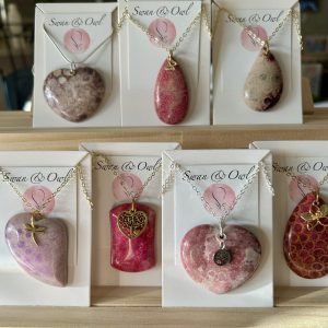 Crystal Coral Fossil Necklace