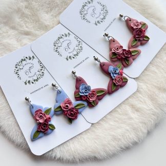 Sculpted Floral Butterfly Earrings